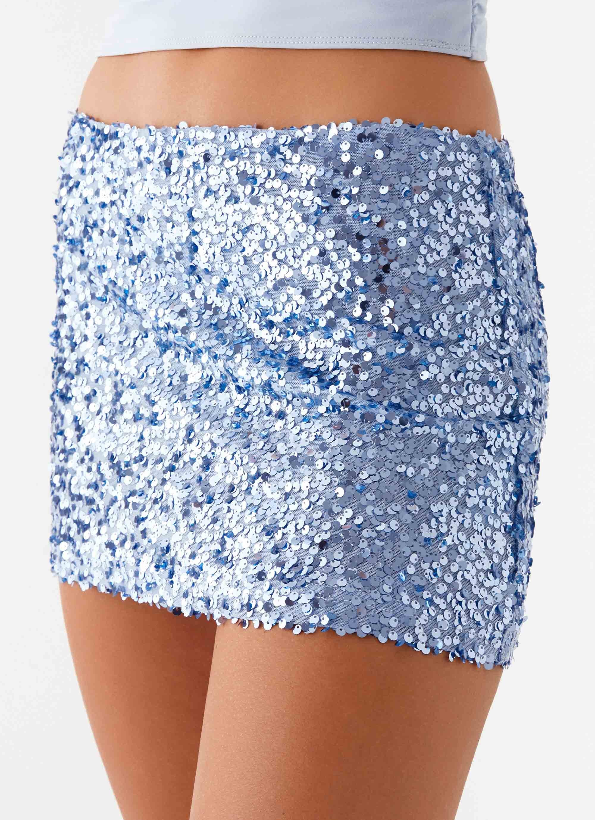 Made For You Low Rise Sequin Mini Skirt Blue Peppermayo made-for-you-low-rise-sequin-mini-skirt-blue-peppermayo