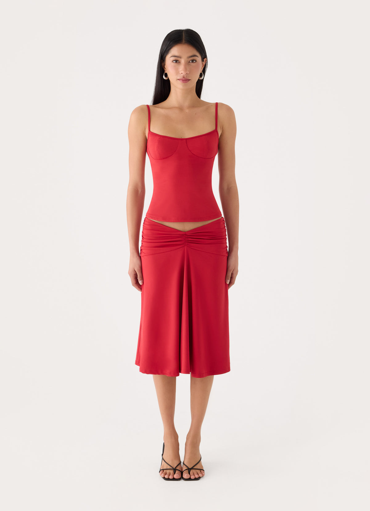 Madelyne Jersey Top - Chilli Red