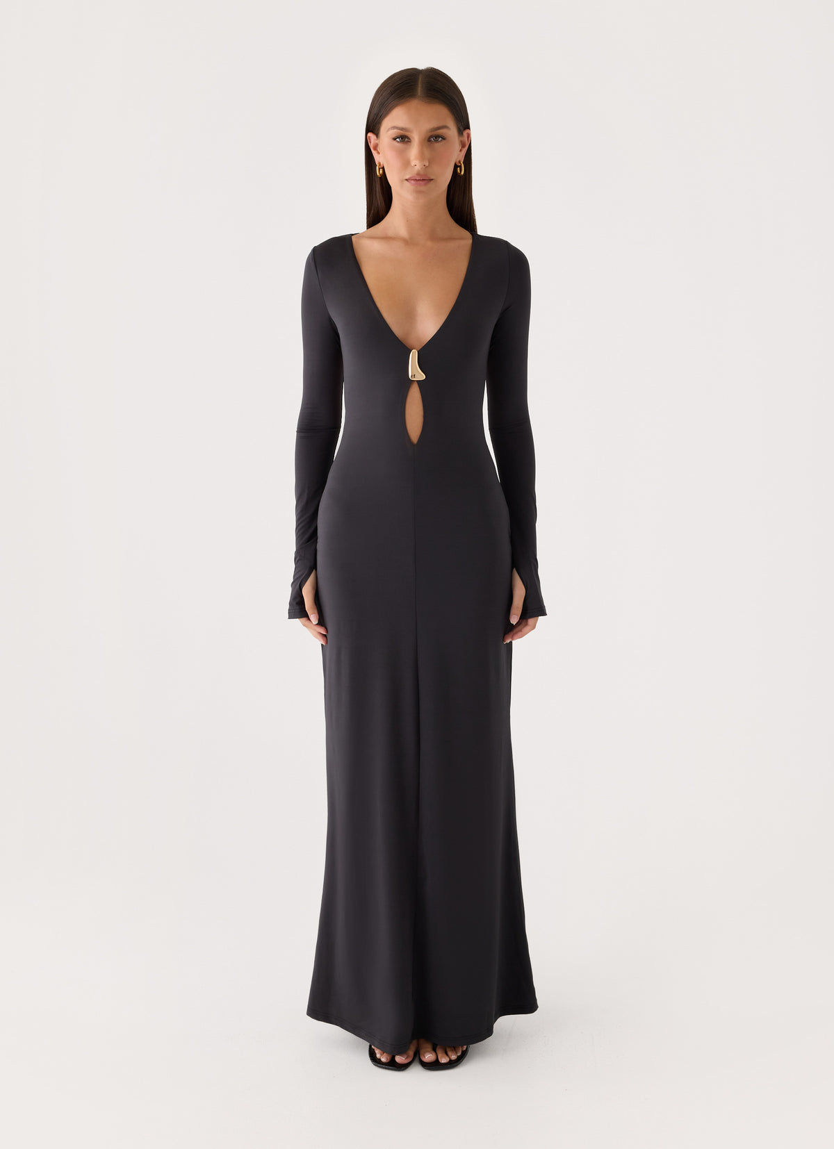 Main Event Keyhole Maxi Dress - Black
