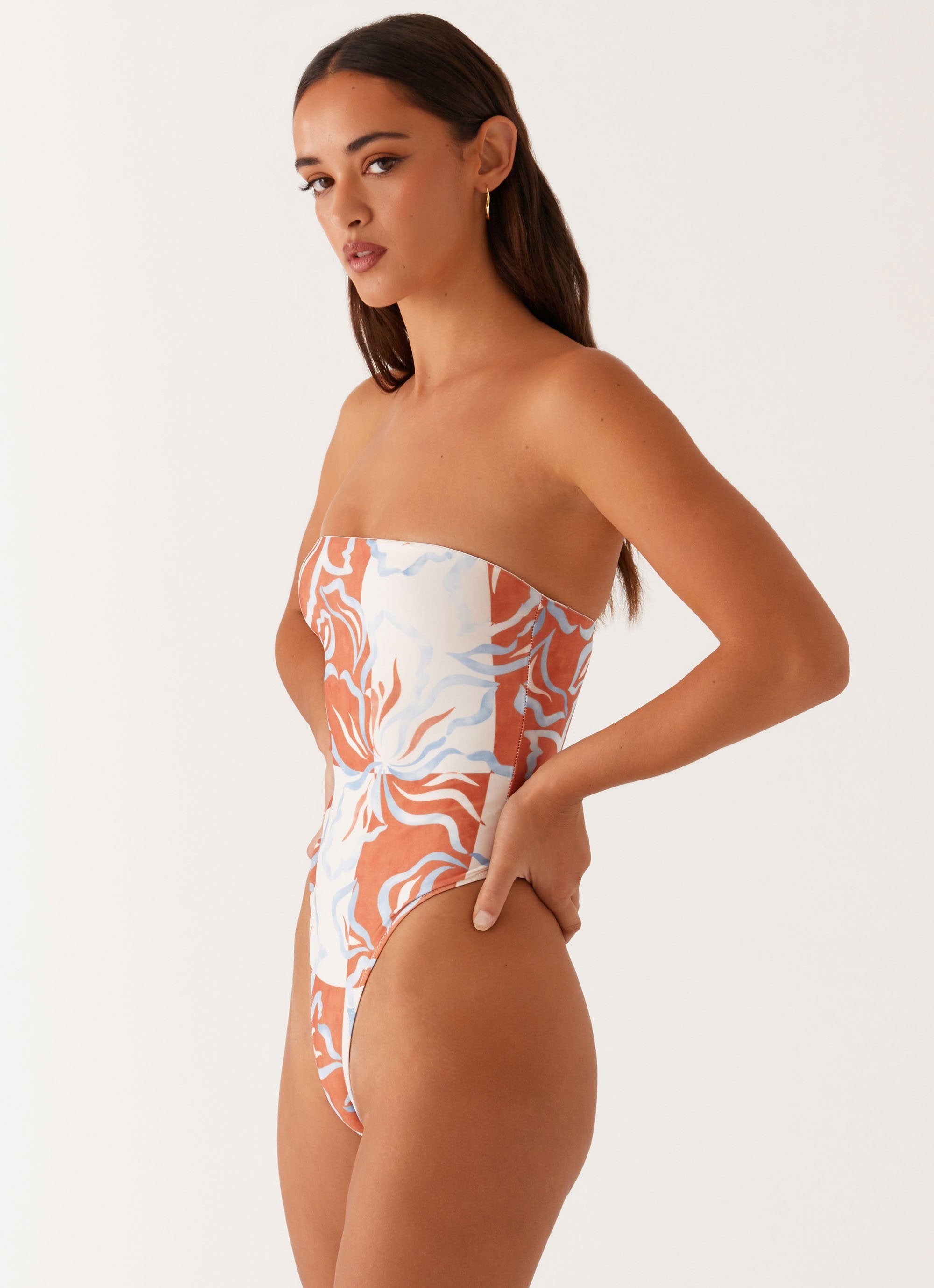 Women's strapless one piece swimsuit top