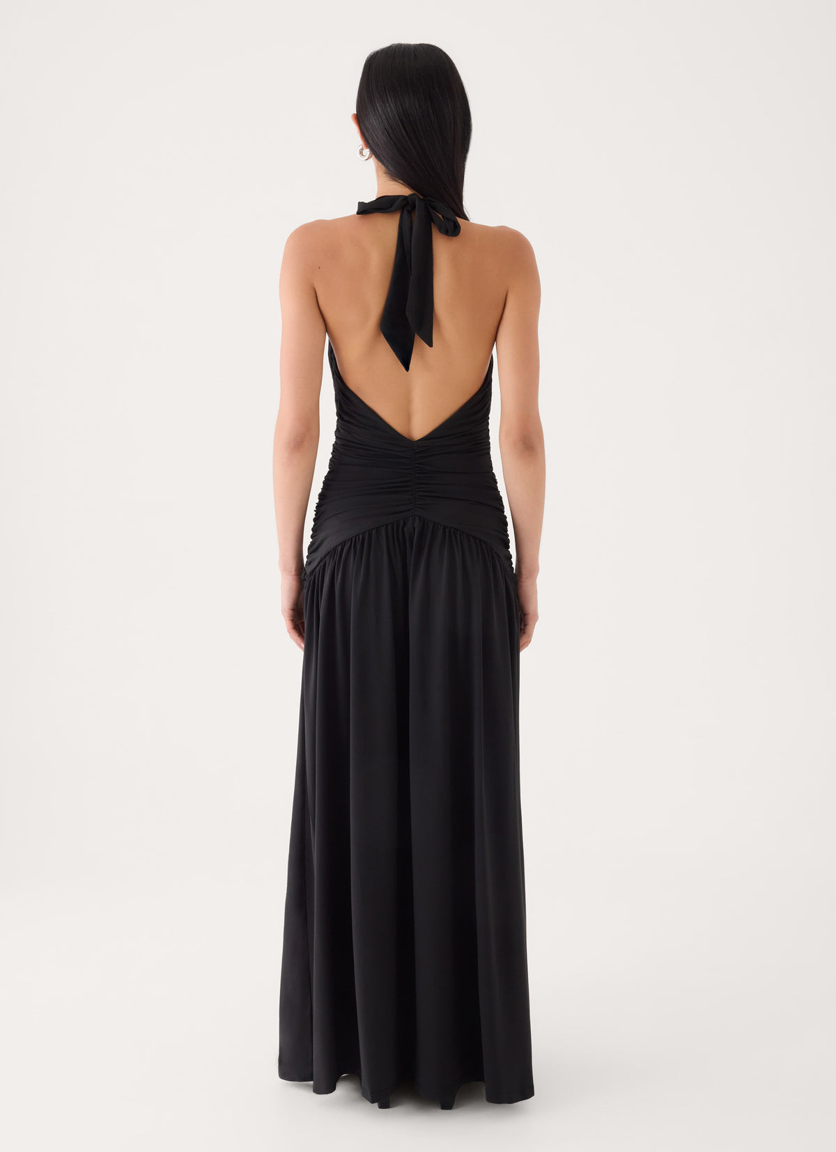Makena Halter Maxi Dress - Black
