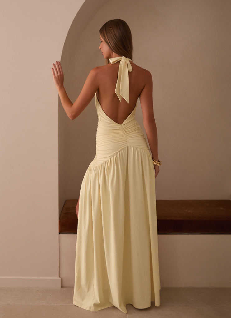 Makena Halter Maxi Dress - Yellow