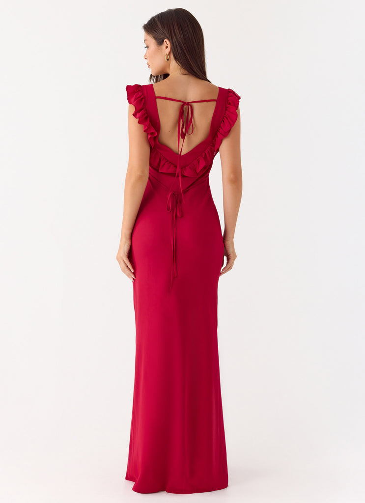 Malina Maxi Dress - Deep Red