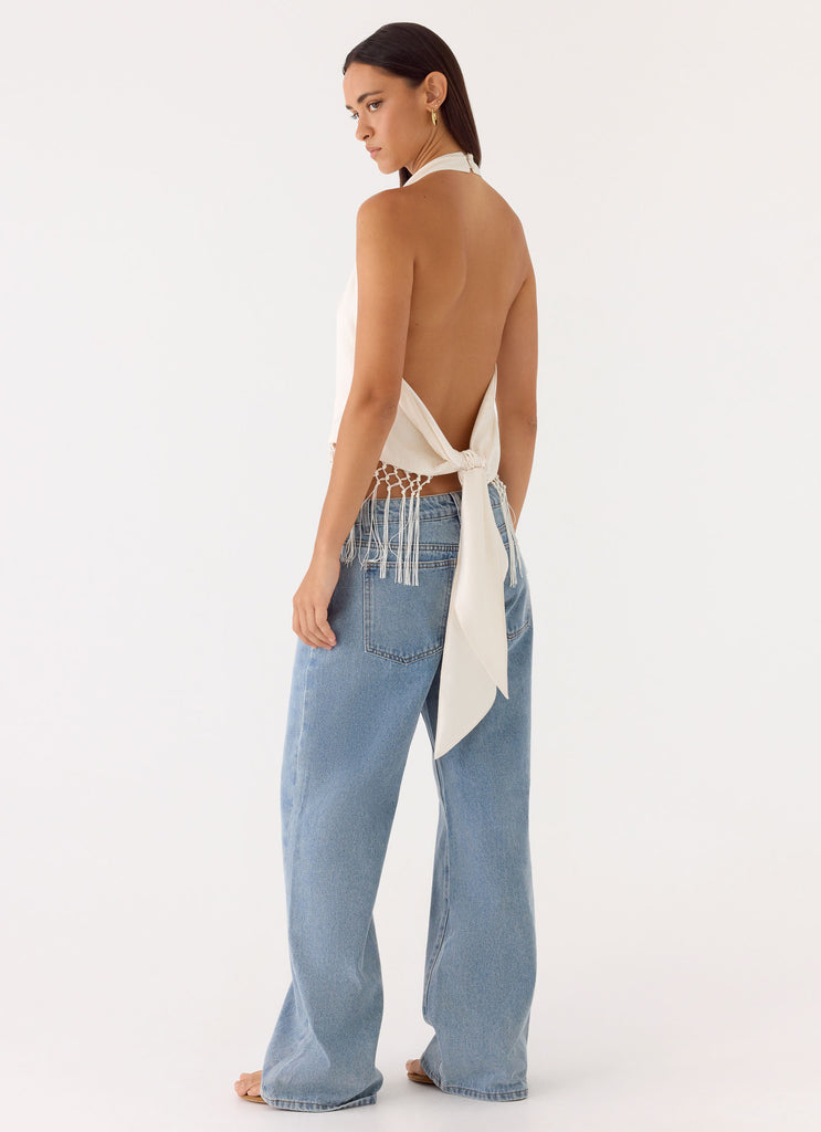 Mania Tassel Top - Ivory