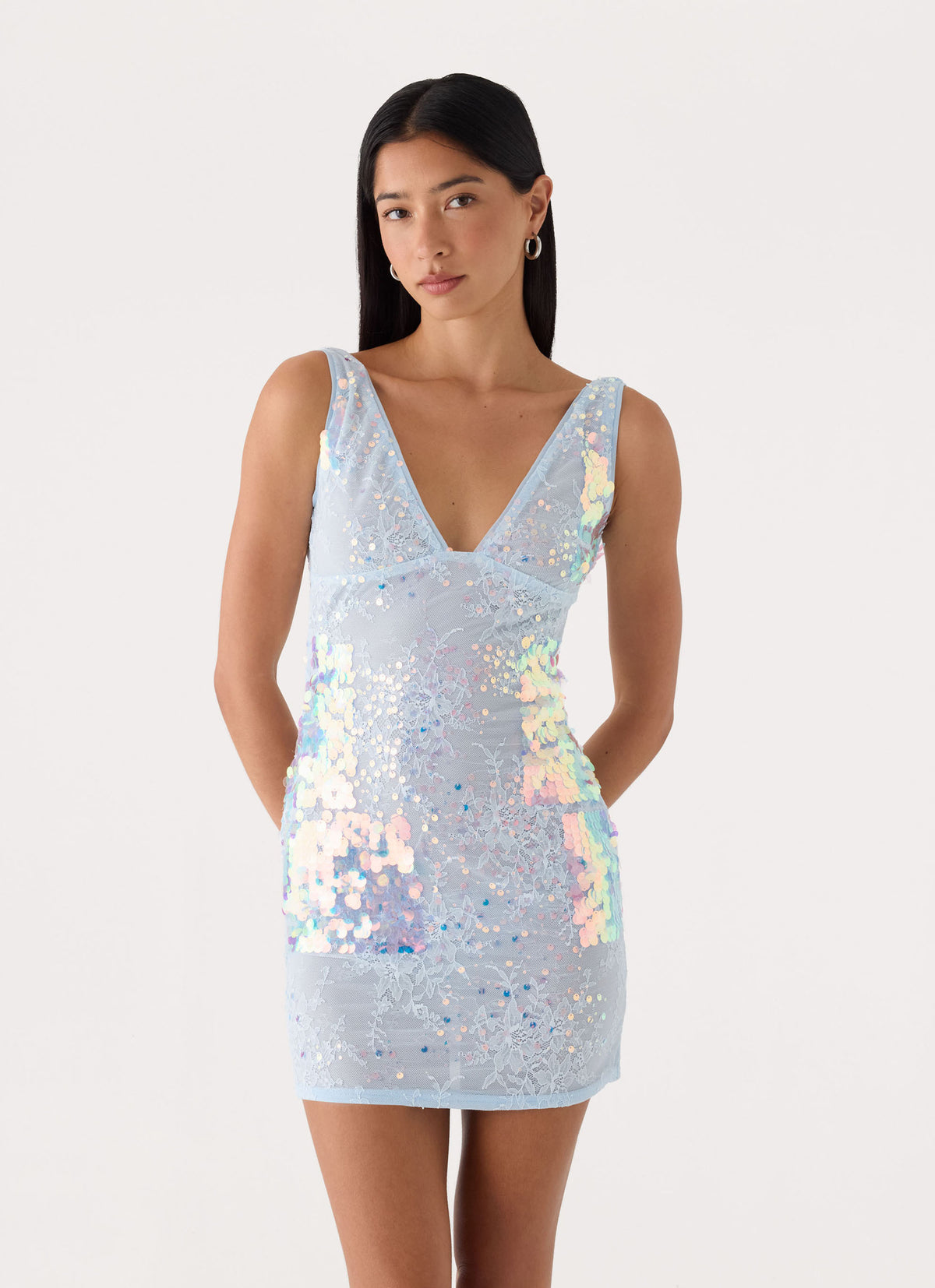 Maral Sequin Mini Dress - Blue