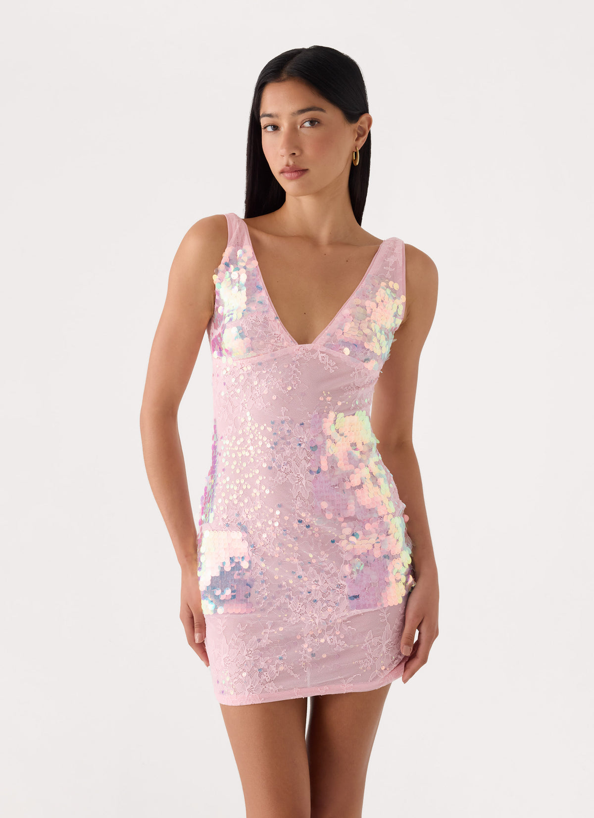 Maral Sequin Mini Dress - Pink