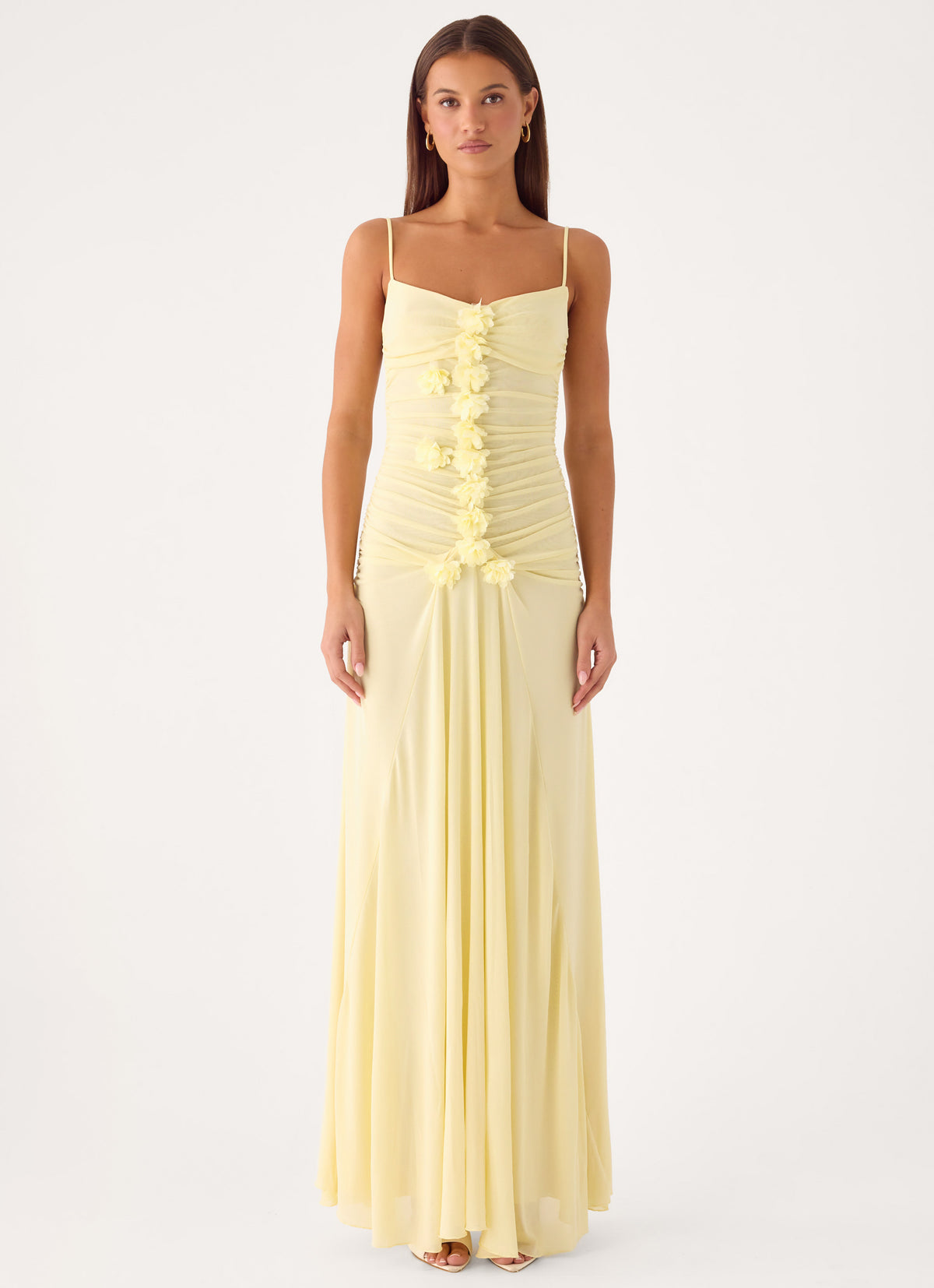 Marcia Flower Maxi Dress - Yellow