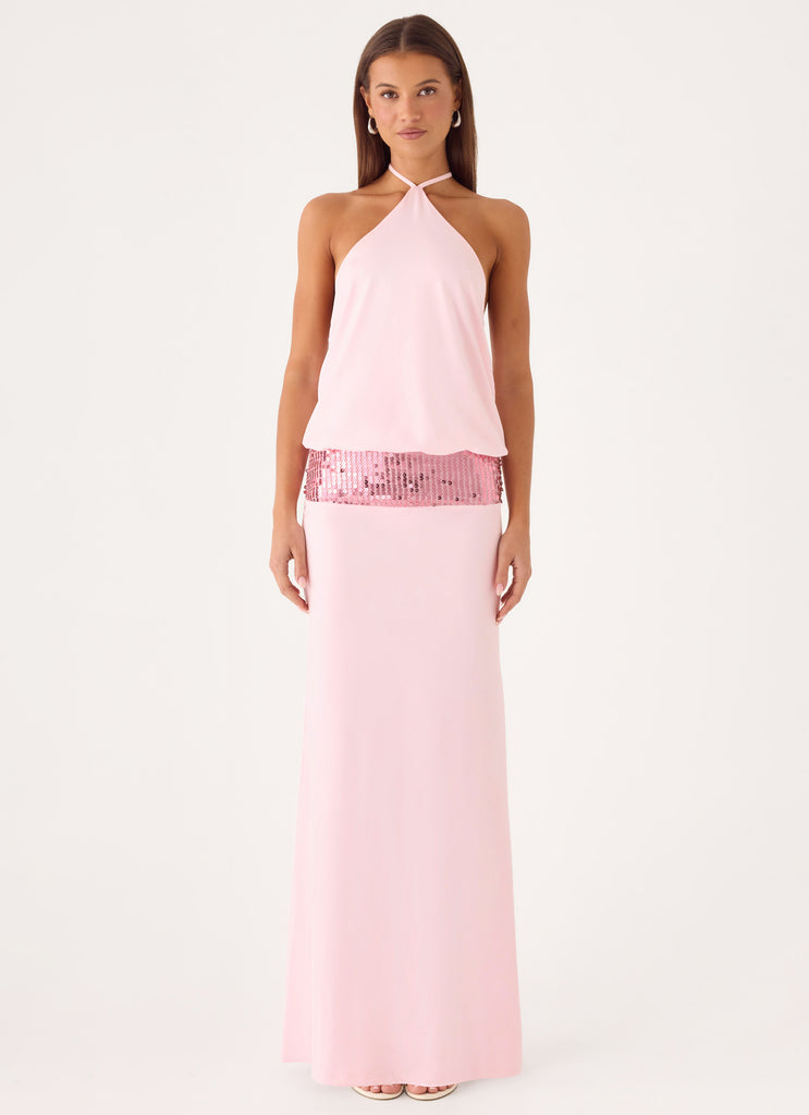 Marcie Halter Maxi Dress - Pink