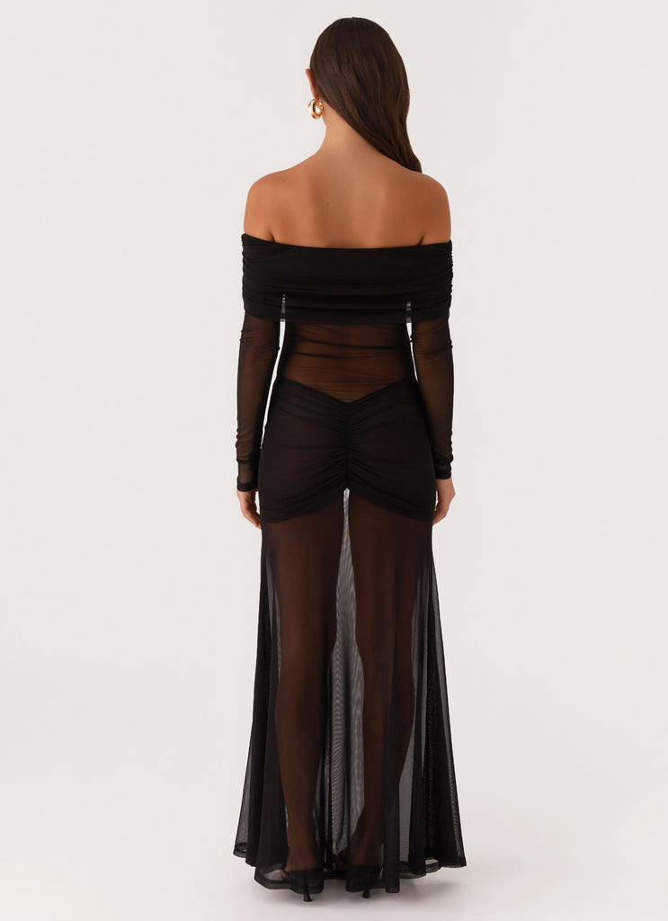 Maren Off Shoulder Maxi Dress - Black