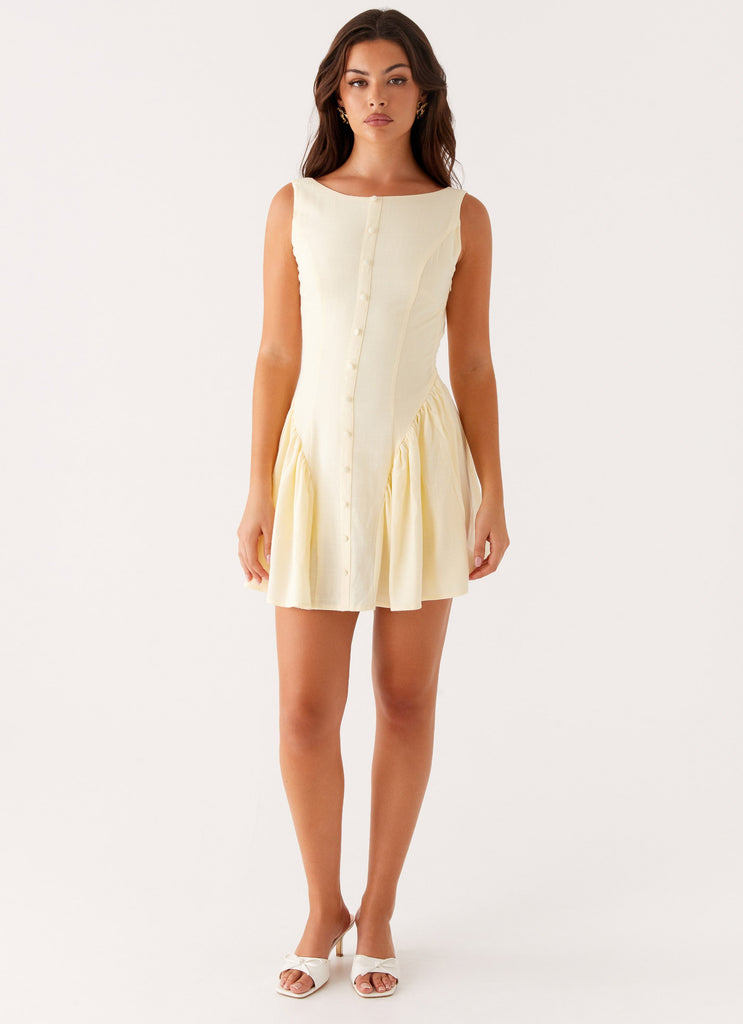 Margo Mini Dress - Pale Yellow