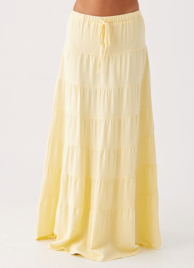 Mariella Linen Maxi Skirt - Yellow