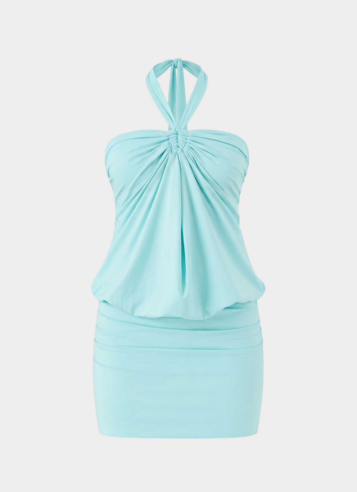 Marimae Halter Mini Dress - Aqua