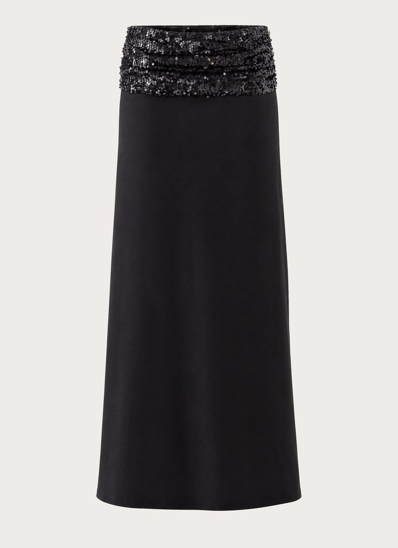 Marista Sequin Maxi Skirt - Black