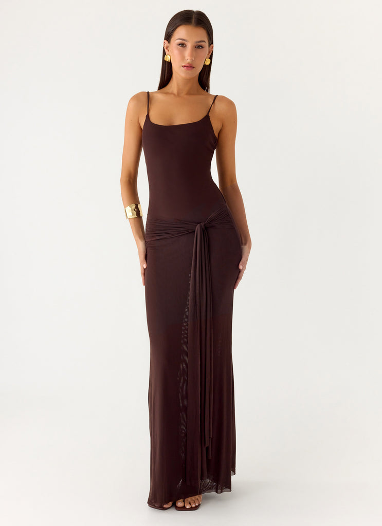 Matoma Bodysuit Maxi Dress - Cool Chocolate