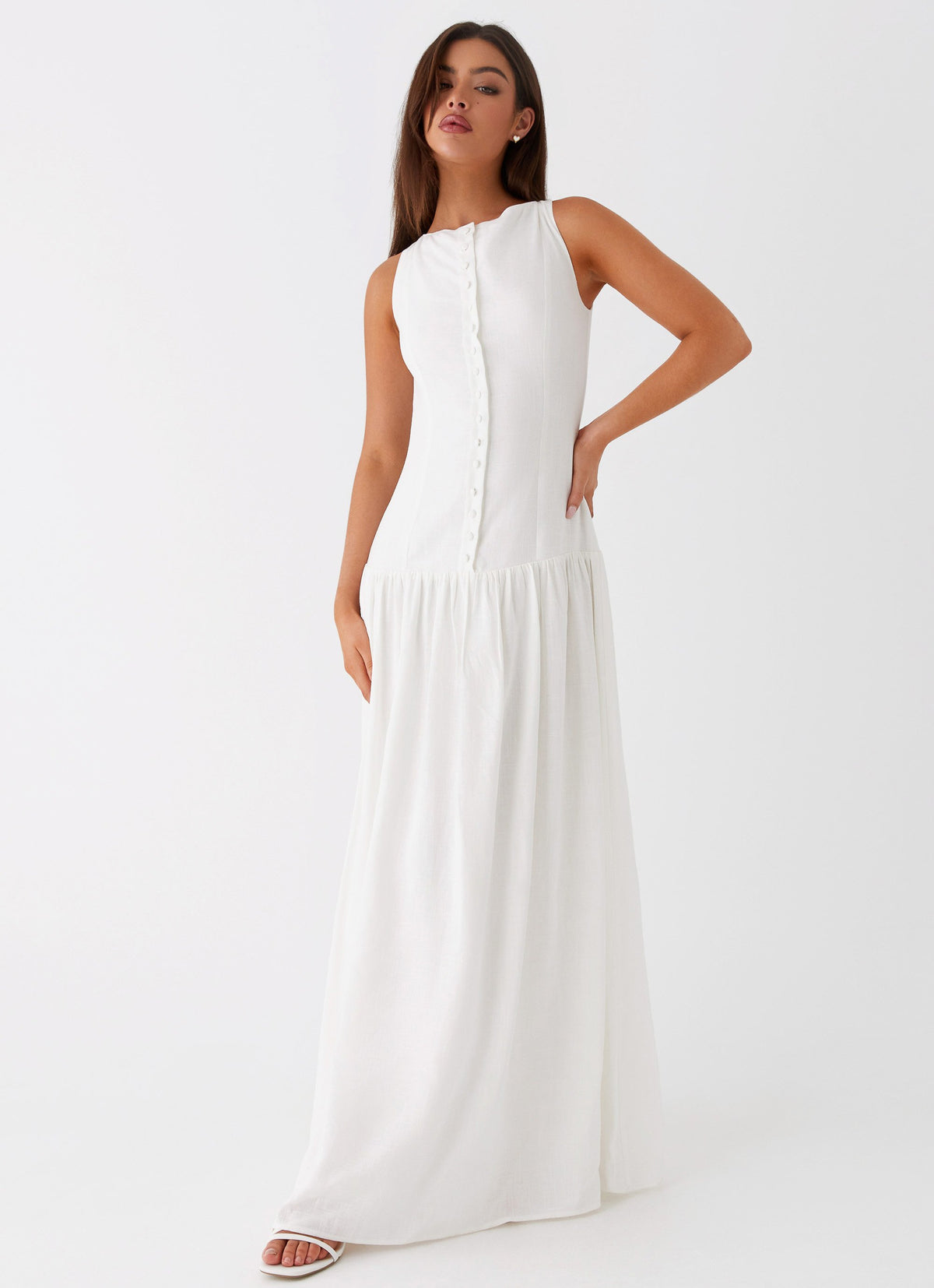 meggie linen maxi dress SCH003311_P_XL with a plunging V With Style And Lace Product:Sock and Label