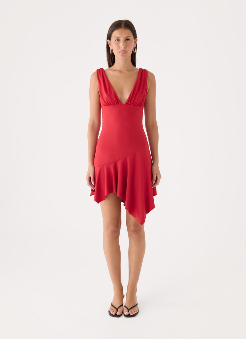 Megyn Mini Dress - Chilli Red