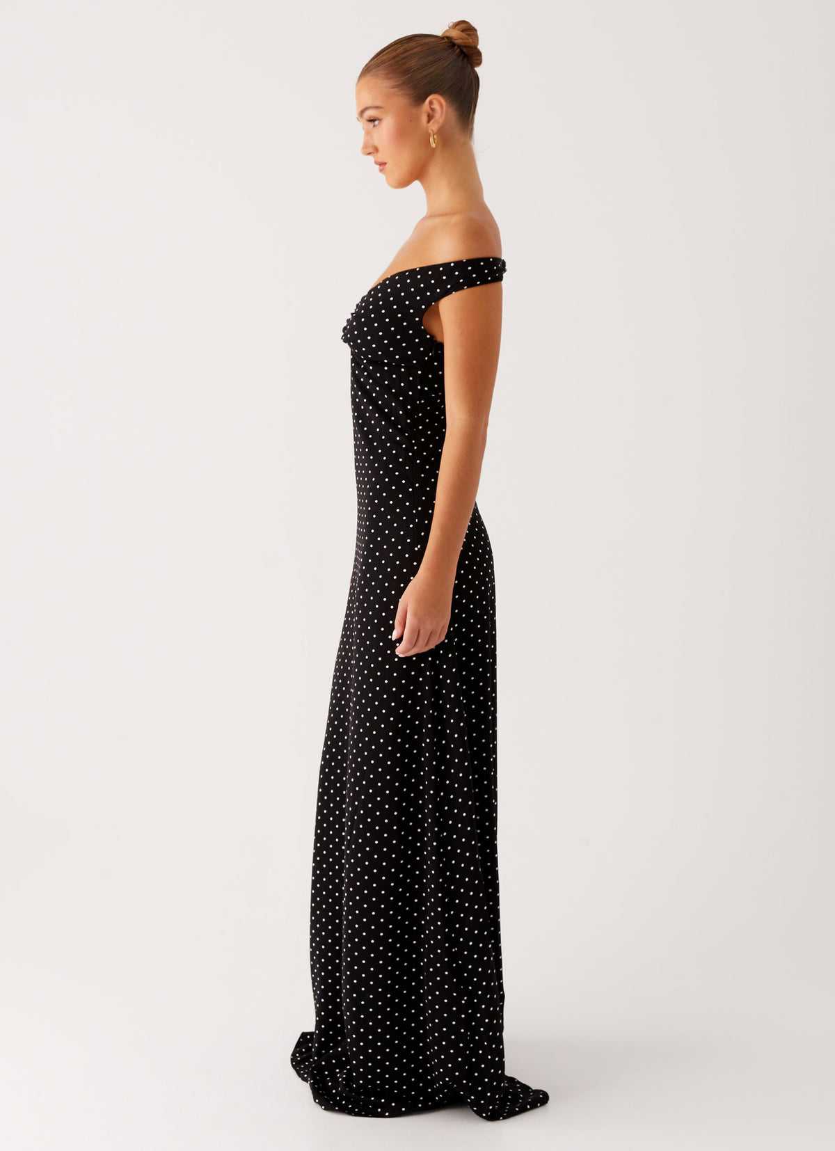 peppermayo polka dot dress a moment for the dots @peppermayo #peppermayo #polkadot #scarfdress #ootd @shelbydate this silhouette is defined by its flattering bias cut and a unique tiered asymmetrical flare skirt. Melany Maxi Dress - Black