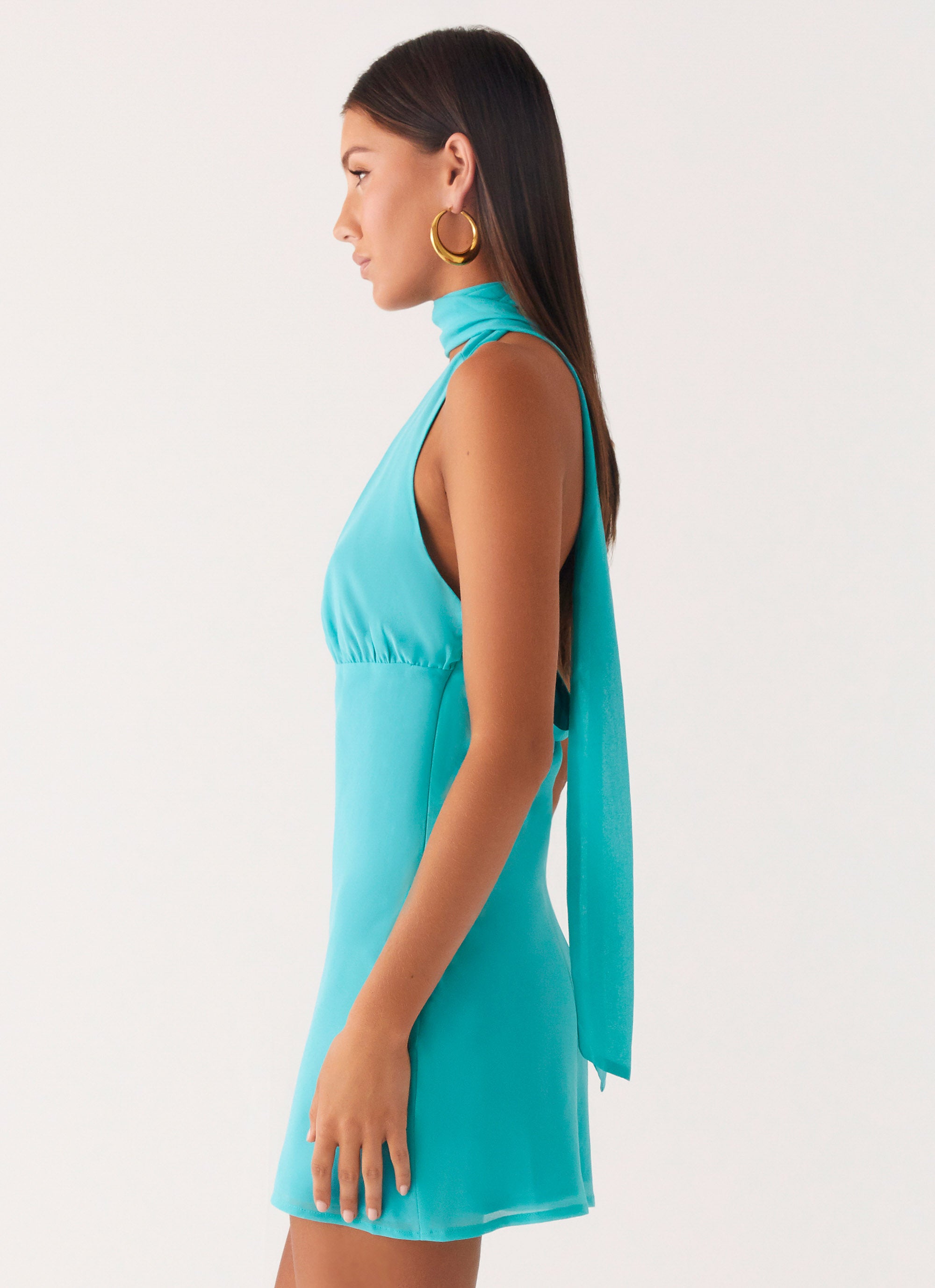 Melisande Scarf Neck Mini Dress