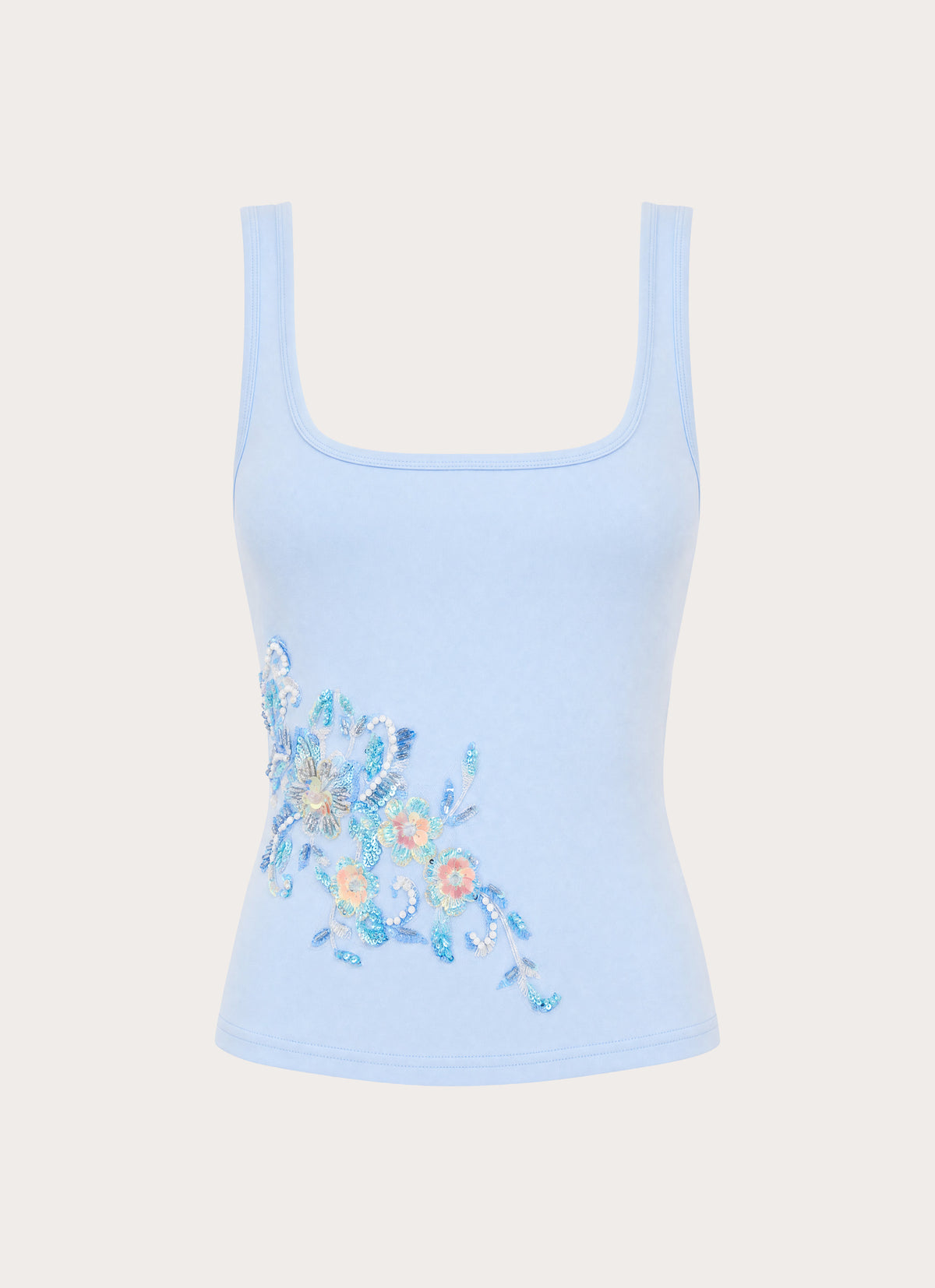 Michele Floral Top - Baby Blue