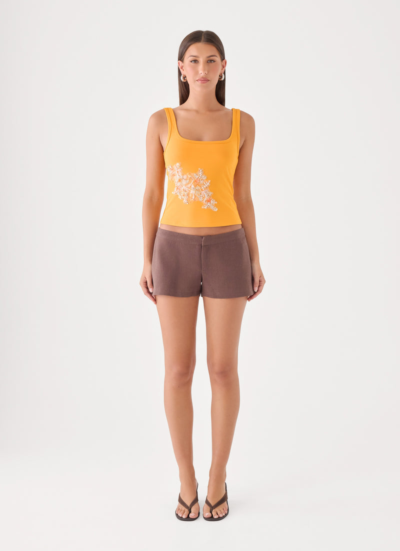 Michele Floral Top - Saffron
