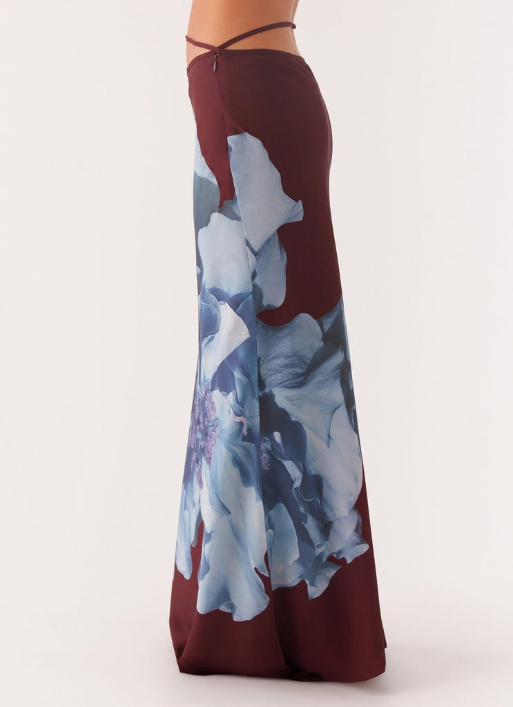 Michelle Maxi Skirt - Maroon Print