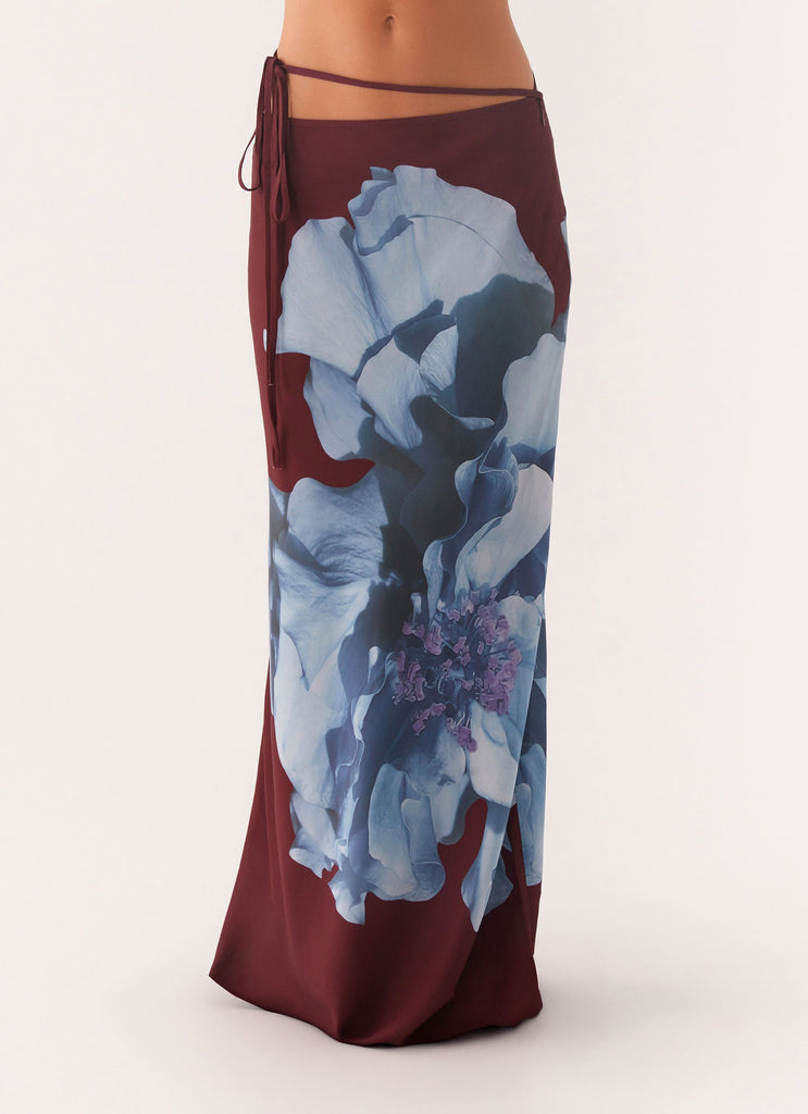 Michelle Maxi Skirt - Maroon Print