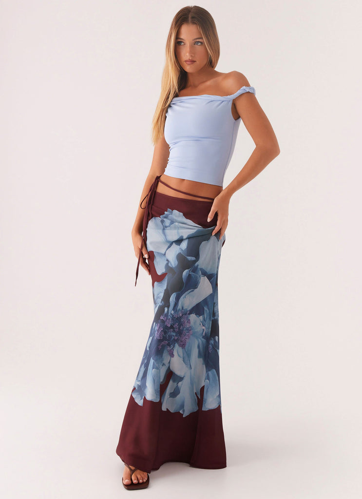 Michelle Maxi Skirt - Maroon Print