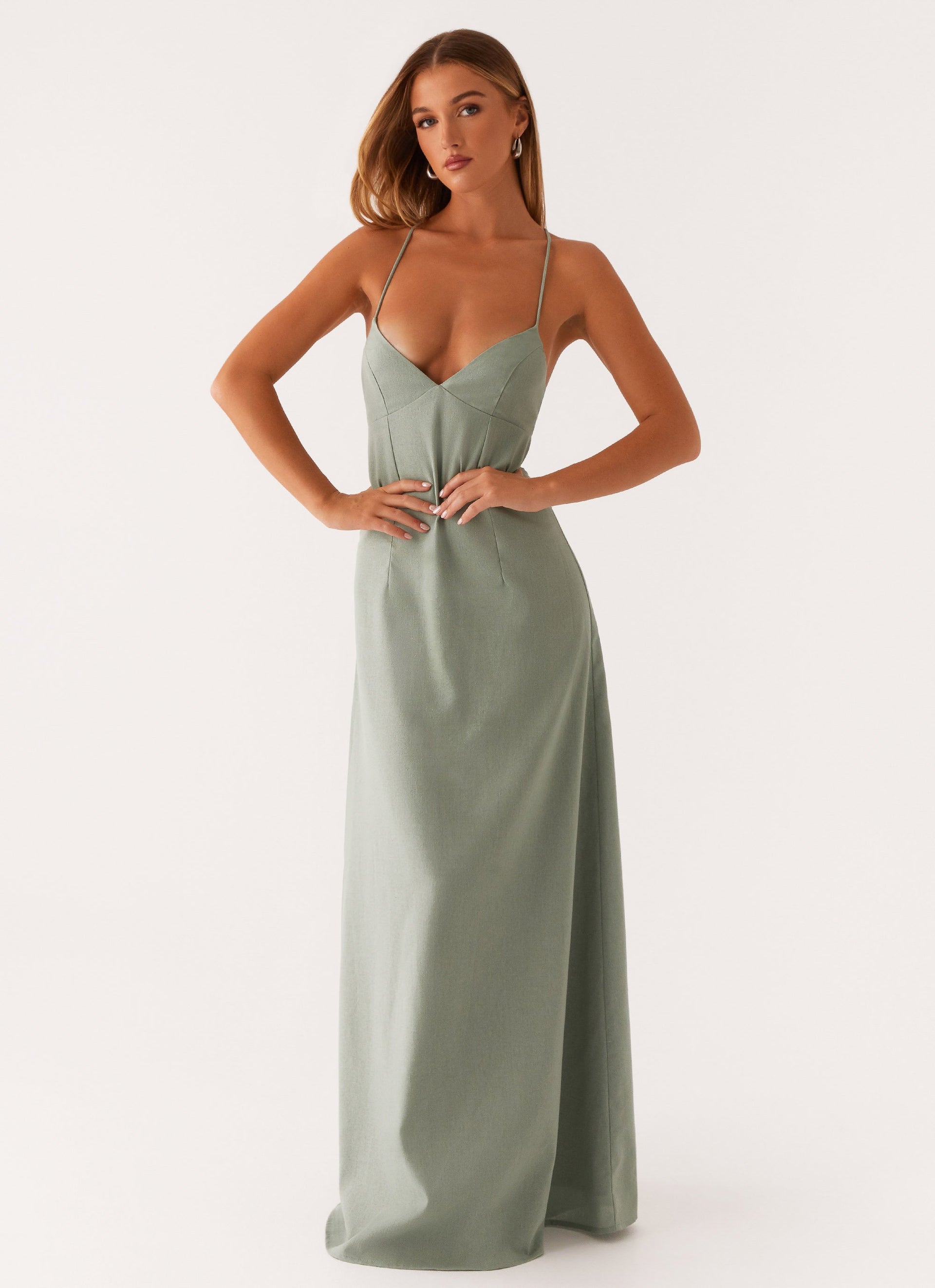 Middle Ground Linen Maxi Dress