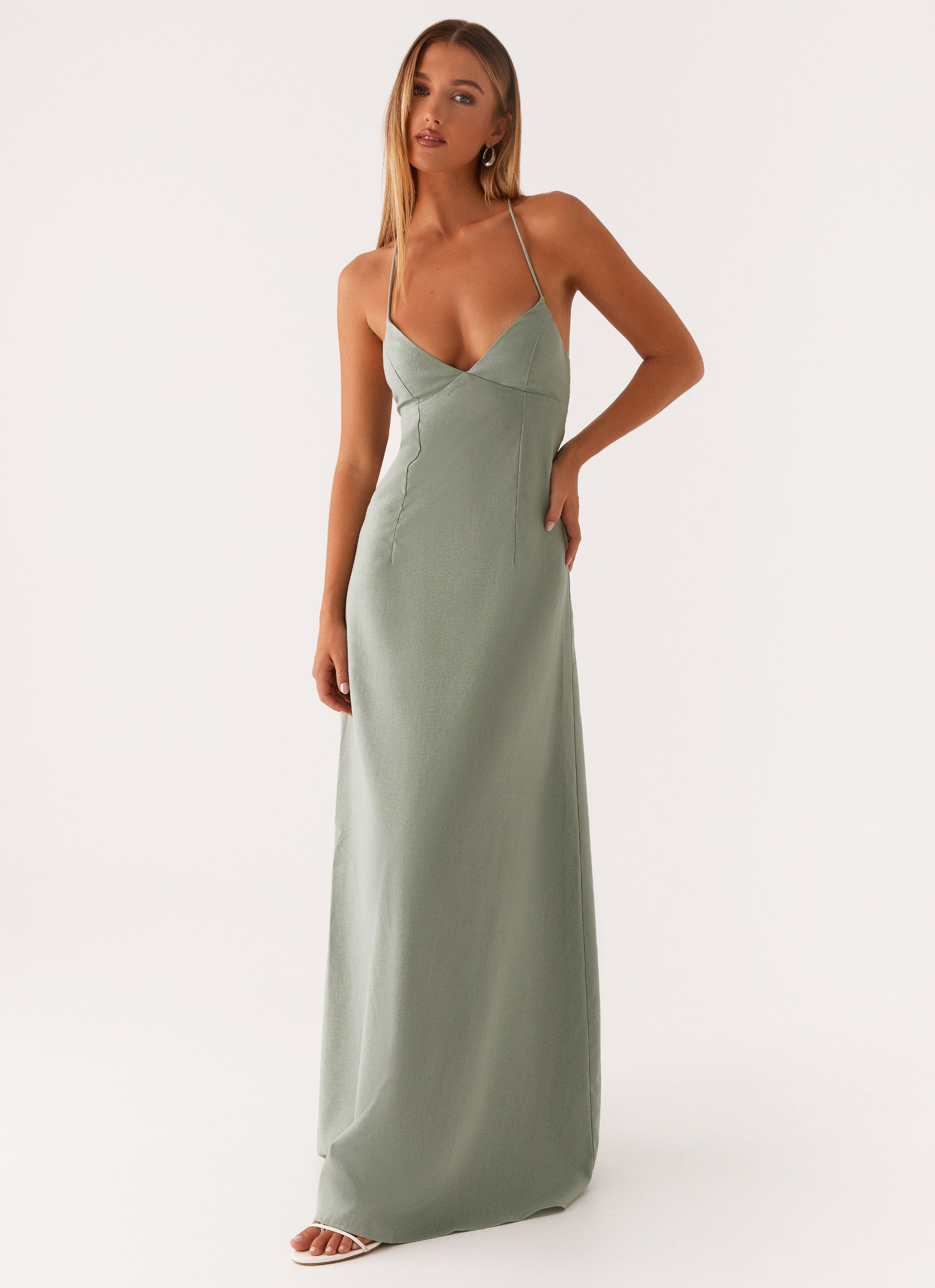 Middle Ground Linen Maxi Dress