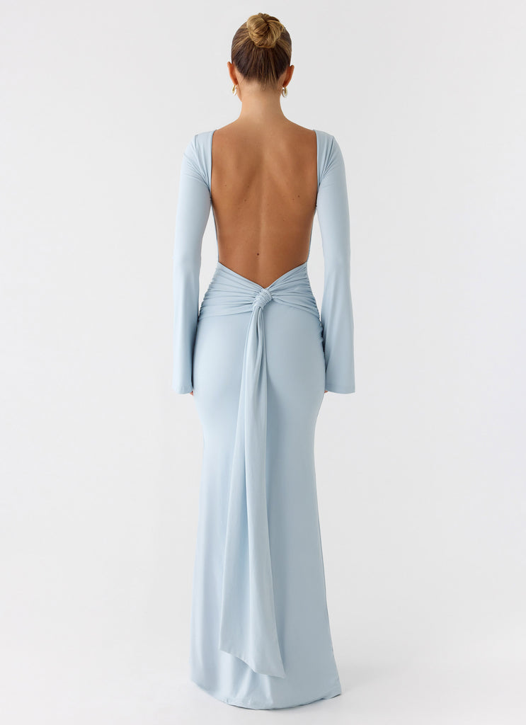 Midnight Song Long Sleeve Maxi Dress - Misty Blue