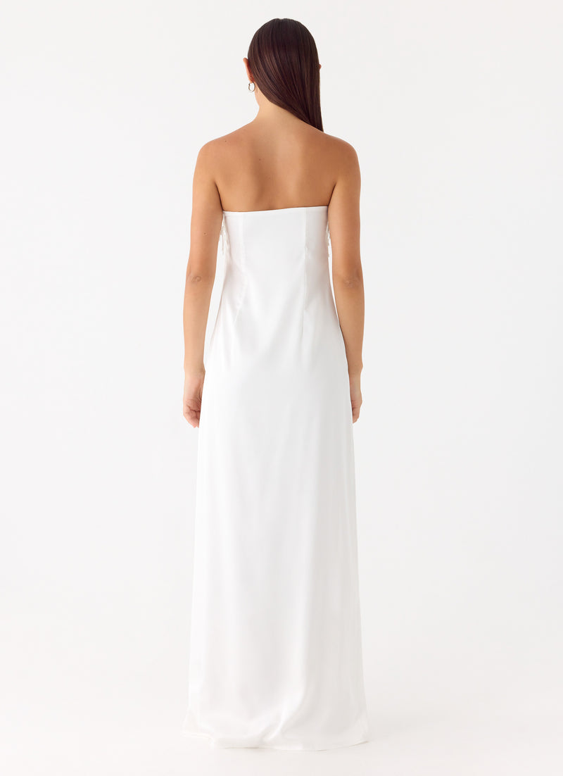 Miftie Beaded Sequin Maxi Dress - White