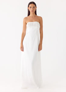 Miftie Beaded Sequin Maxi Dress - White