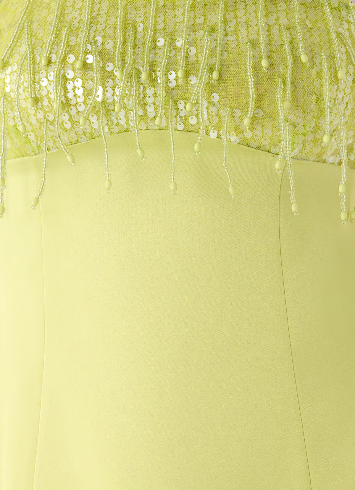 Miftie Beaded Sequin Mini Dress - Lime