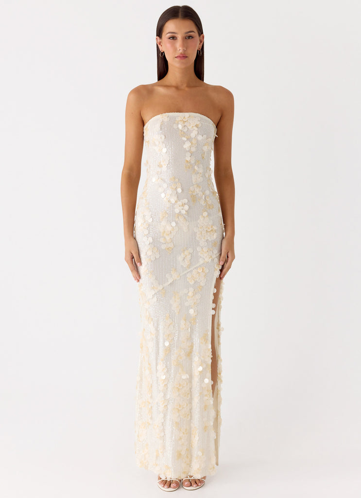 Minni Sequin Maxi Dress - Ivory Peppermayo Minni Sequin Maxi Dress - Ivory Peppermayo