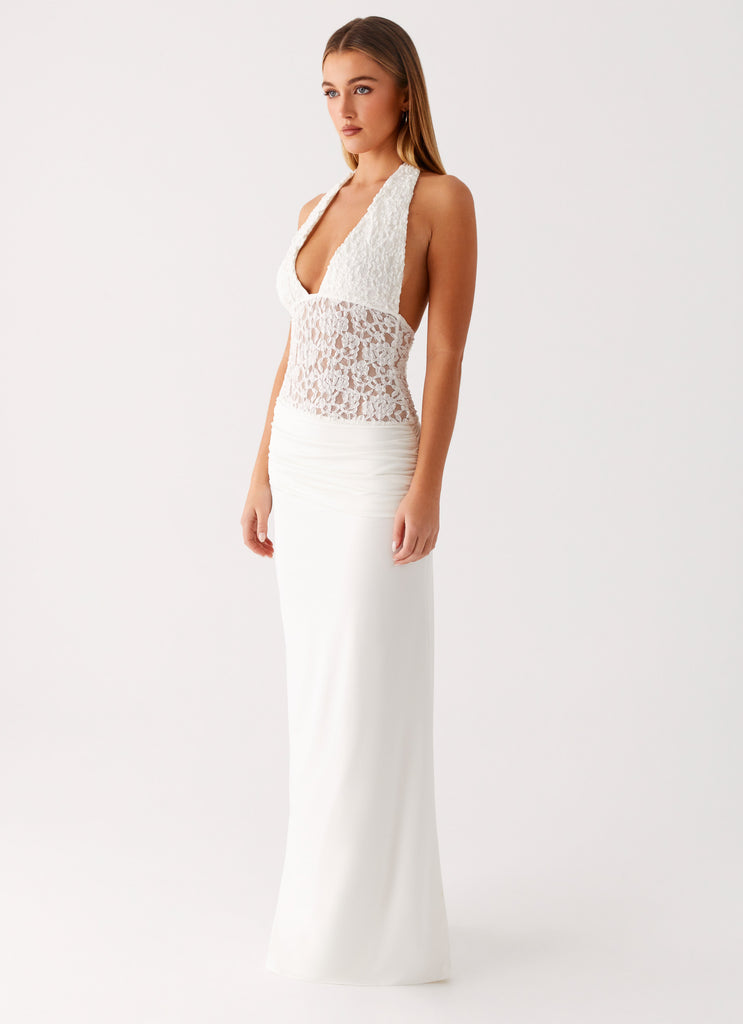 Miri Halter Maxi Dress - Ivory
