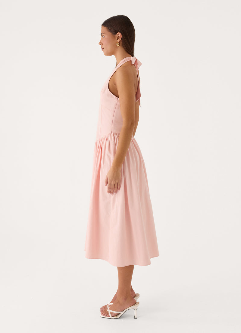 Monique Halter Midi Dress - Marshmallow Pink