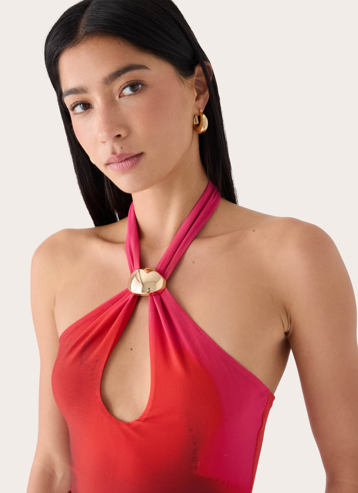Montella Halter Mini Dress - Pink Violet Bloom