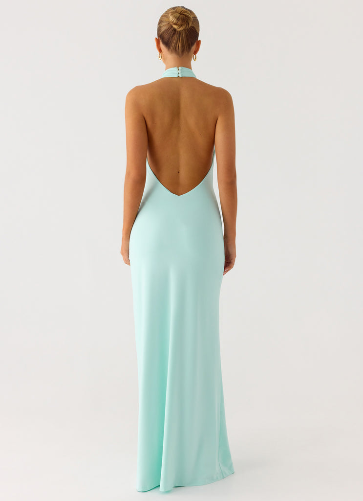 Mougleta Backless Maxi Dress - Aqua
