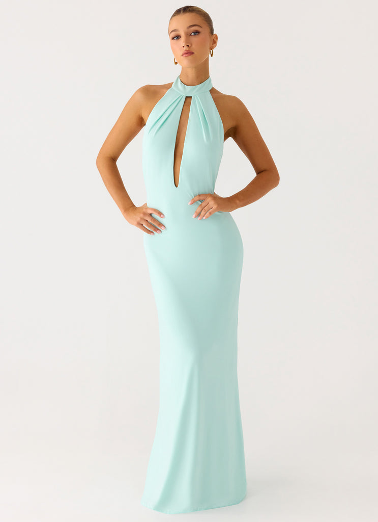 Mougleta Backless Maxi Dress - Aqua