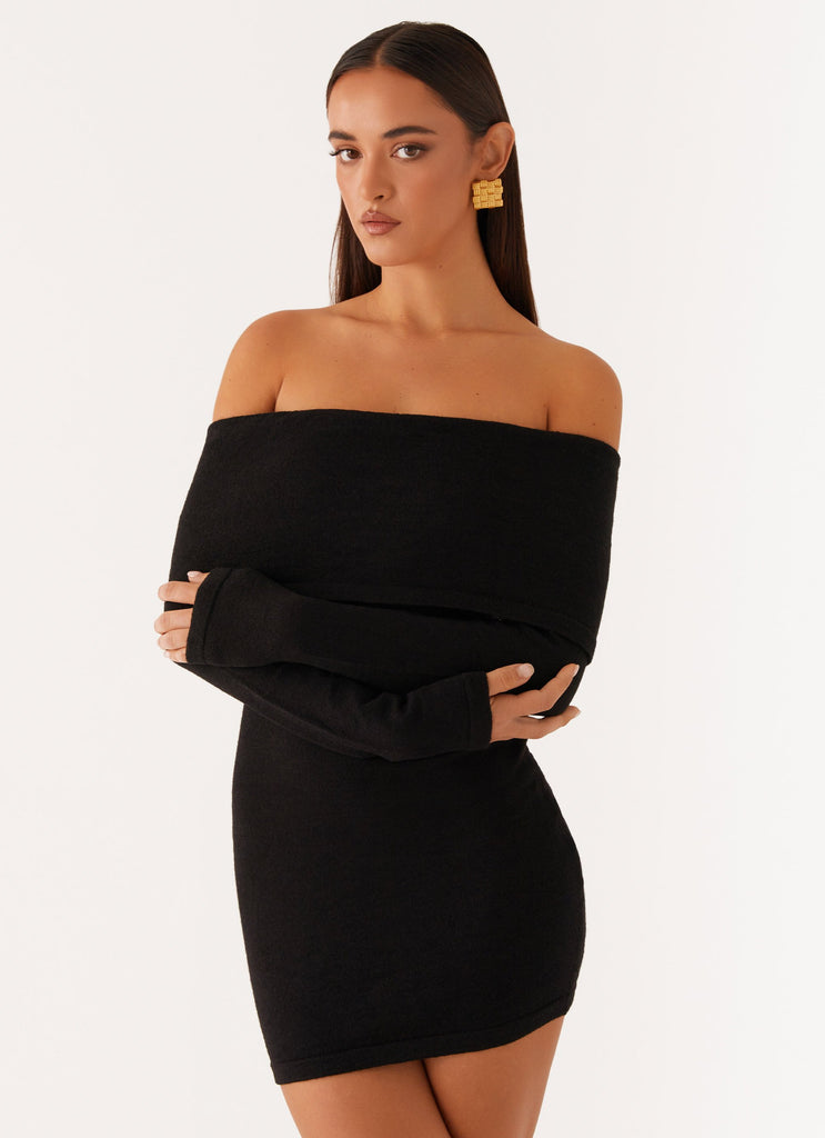 Myla Off Shoulder Mini Dress - Black