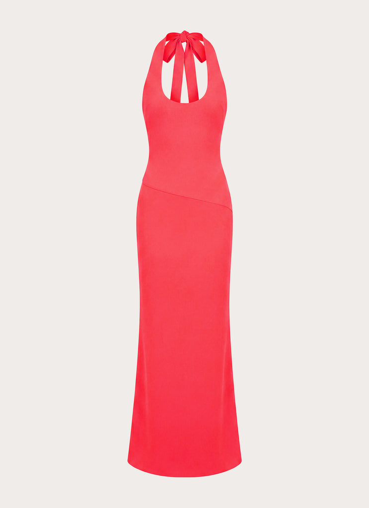 Nardin Maxi Dress - Coral Red