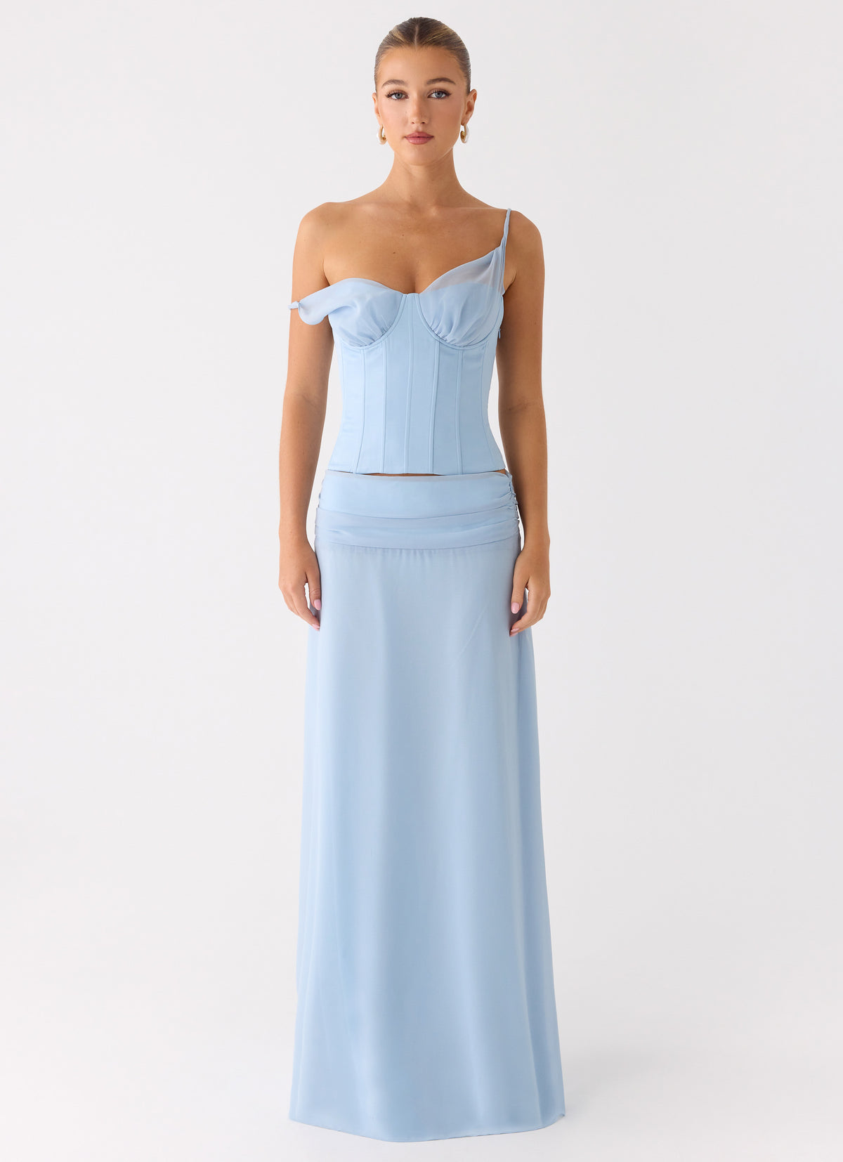 Natalya Corset Top - Pale Blue