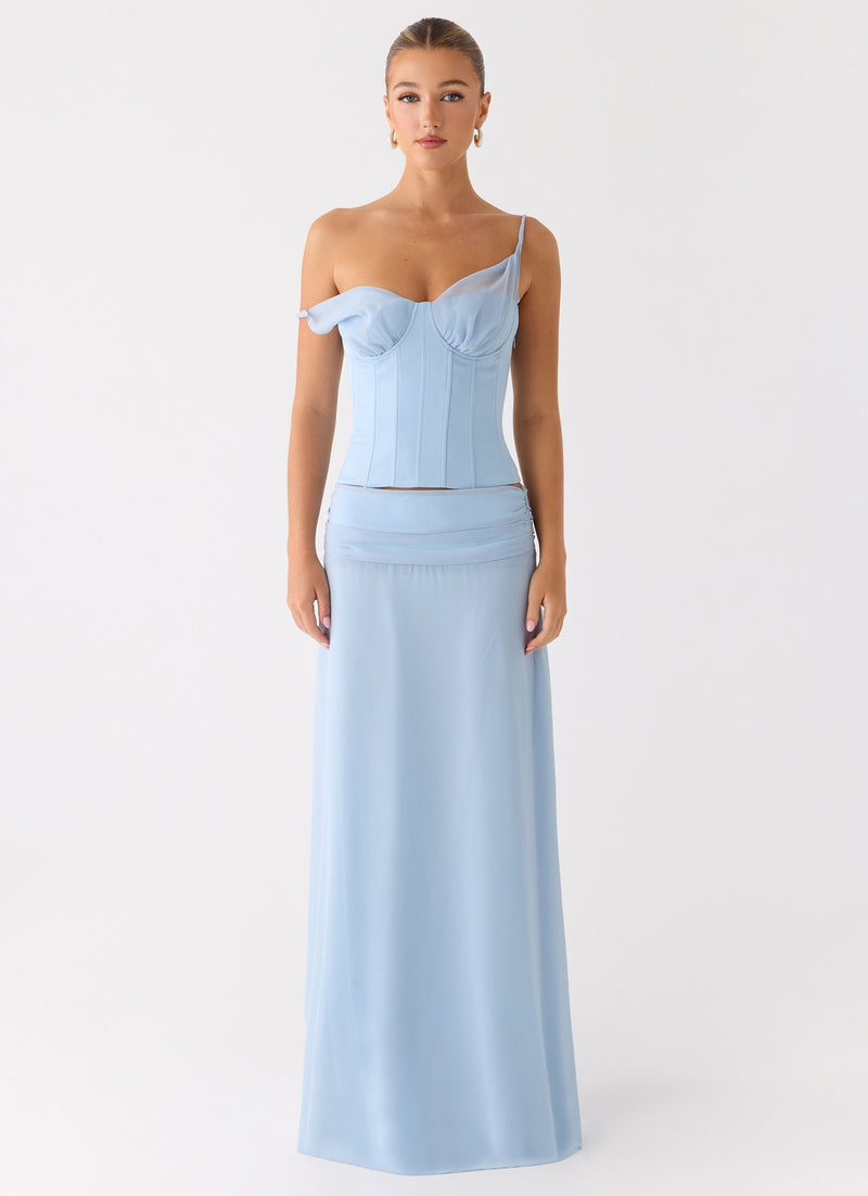 Natalya Maxi Skirt - Pale Blue