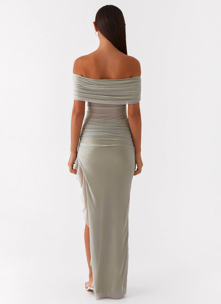 makya off shoulder dress Kiki Off Shoulder Knit Rose Maxi Dress / Ivory | MESHKI