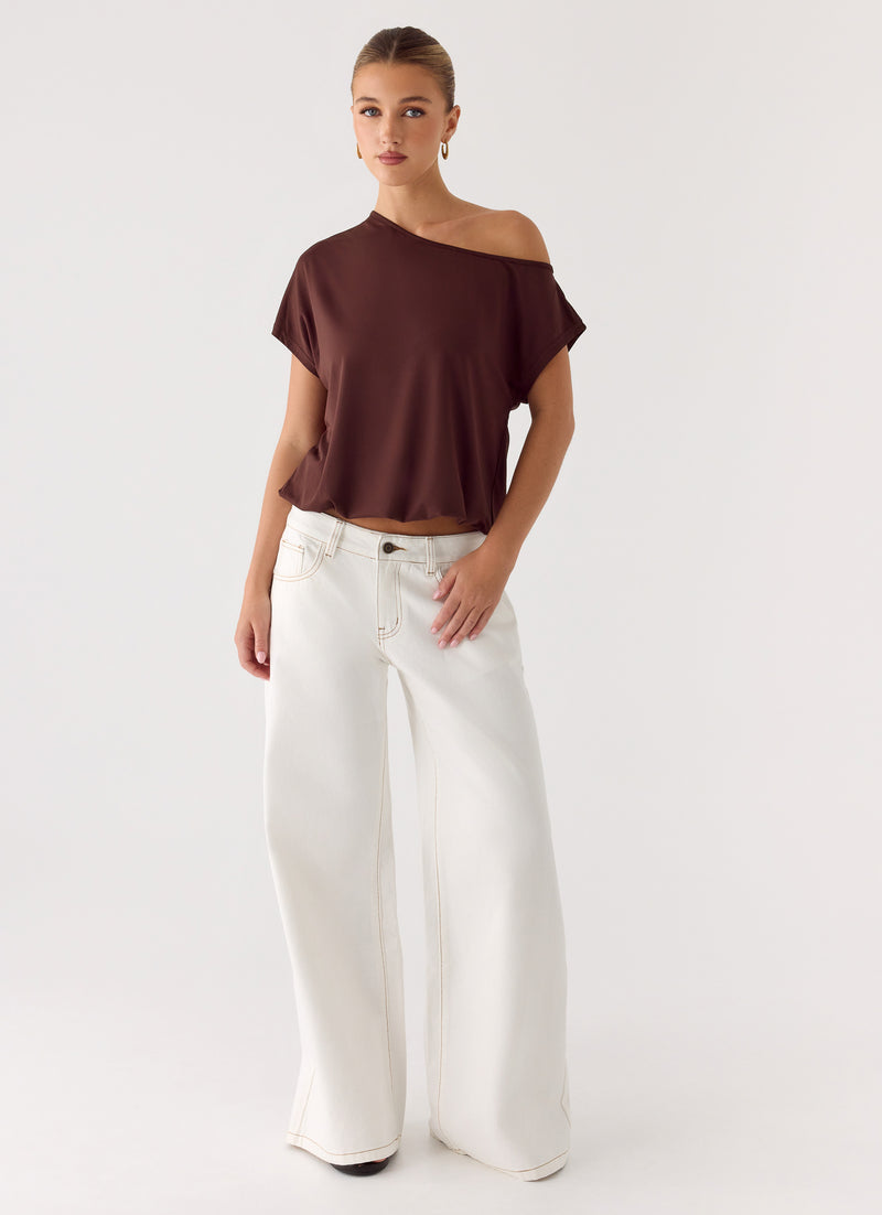 Neo Low Rise Wide Leg Jeans - Ivory