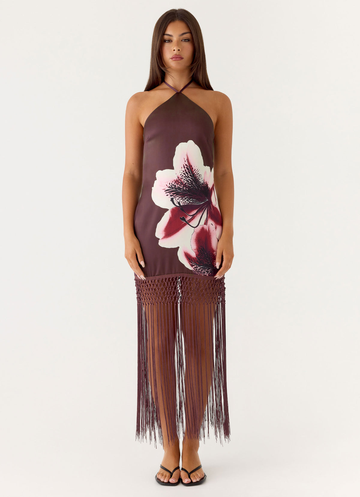 Niahvette Halter Midaxi Dress - Velvet Bloom