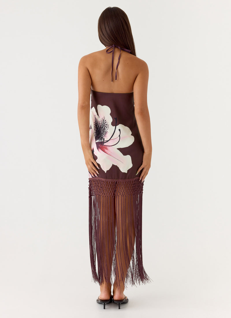 Niahvette Halter Midaxi Dress - Velvet Bloom