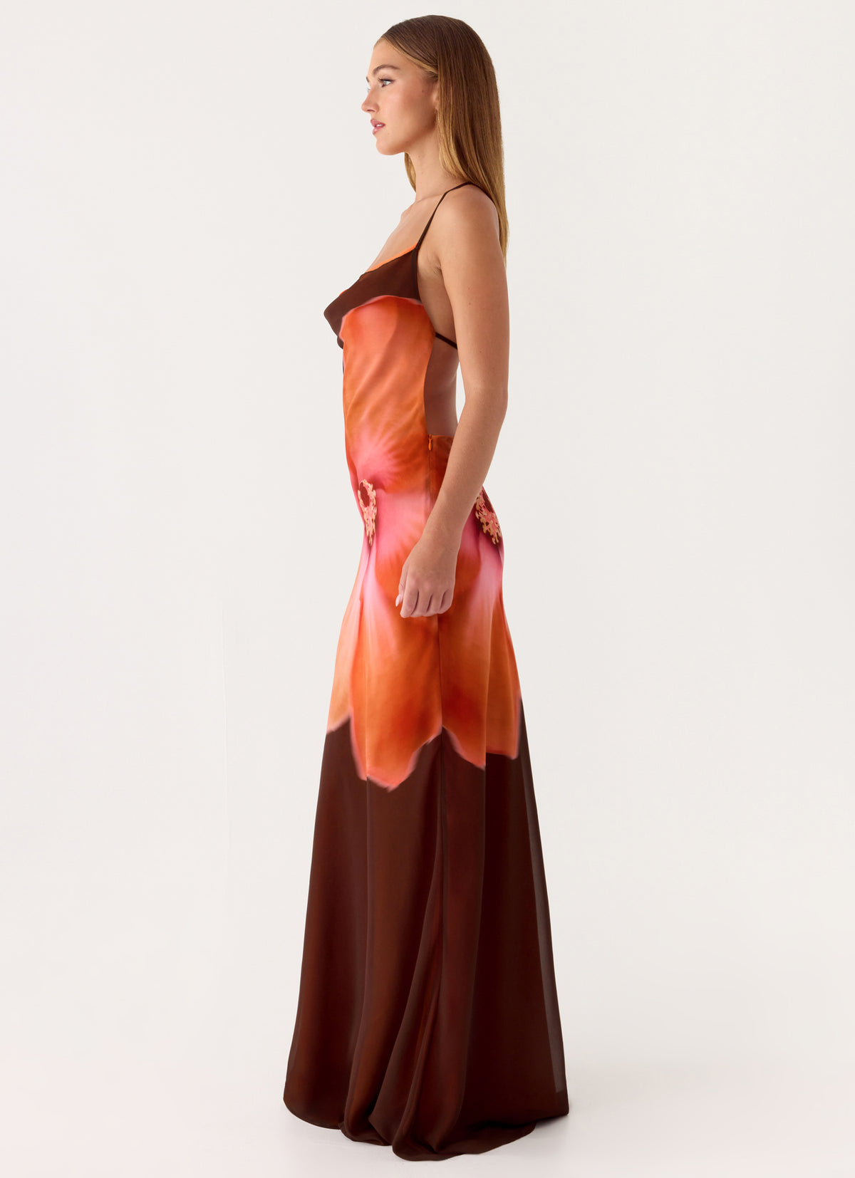 Night Drive Maxi Dress - Chocolate Blossom