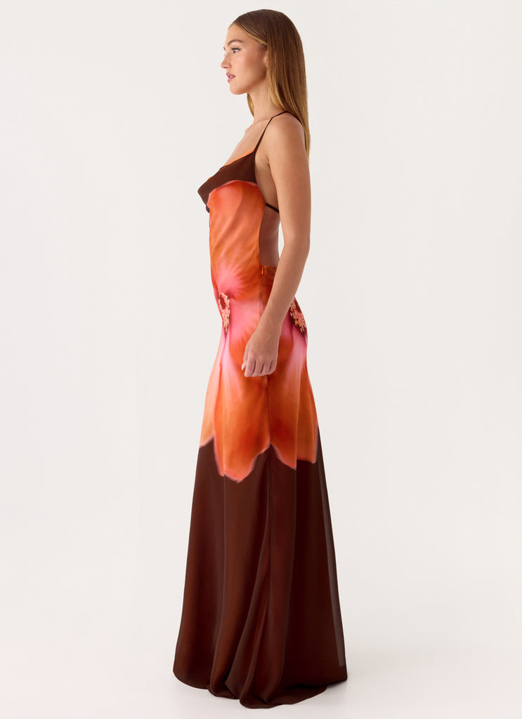 Night Drive Maxi Dress - Chocolate Blossom