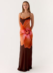 Night Drive Maxi Dress - Chocolate Blossom